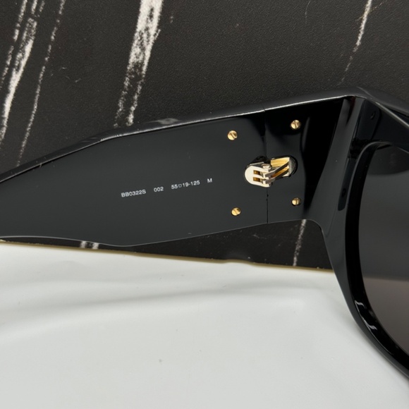 NEW BB0322S 002 BALENCIAGA BLACK CAT EYE WOMEN SUNGLASSES - Picture 7 of 9